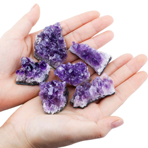 SUNYIK Natural Amethyst Quartz Crystal Cluster,Druzy Geode Specimen Gemstone Sculpture Sphere(0.5lb)