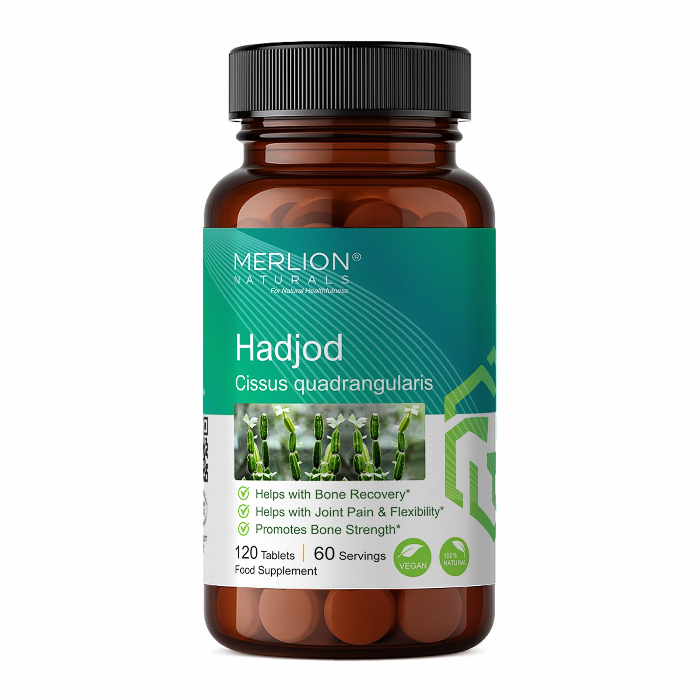 Merlion Naturals Hadjod Tablets, Cissus Quadrangularis, 500Mg (120 Tablets)