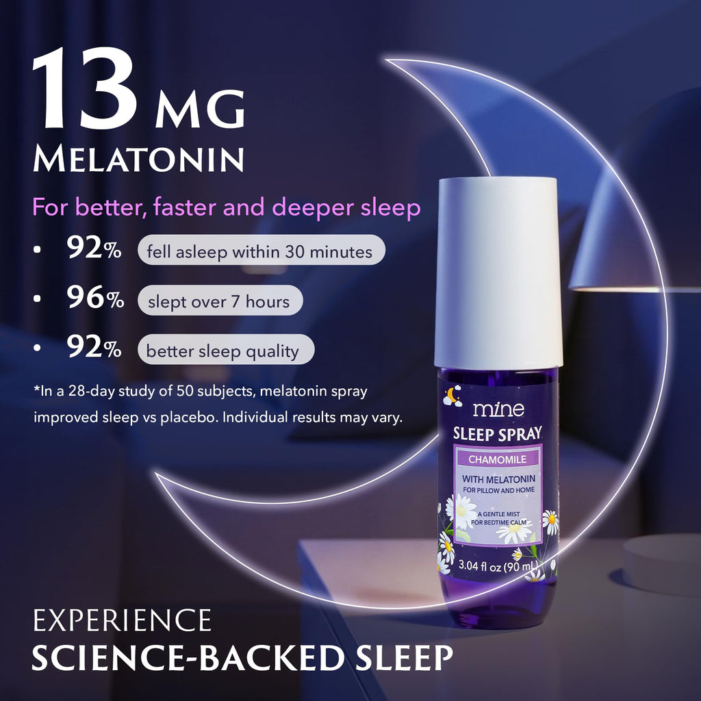 Chamomile Inspired Sleep Spray with Melatonin - Valentines Day Gifts for Teen Girls and Women - Natural Pillow Mist for Relaxing