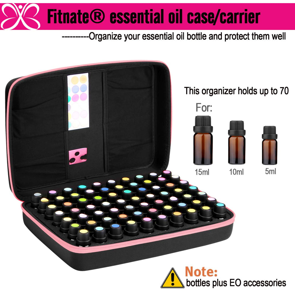 FITNATE Essential Oils Storage Essential Oils Case for 5ml 10ml 15ml Essential Oils, Essential Oil Travel Case with Essential Oi