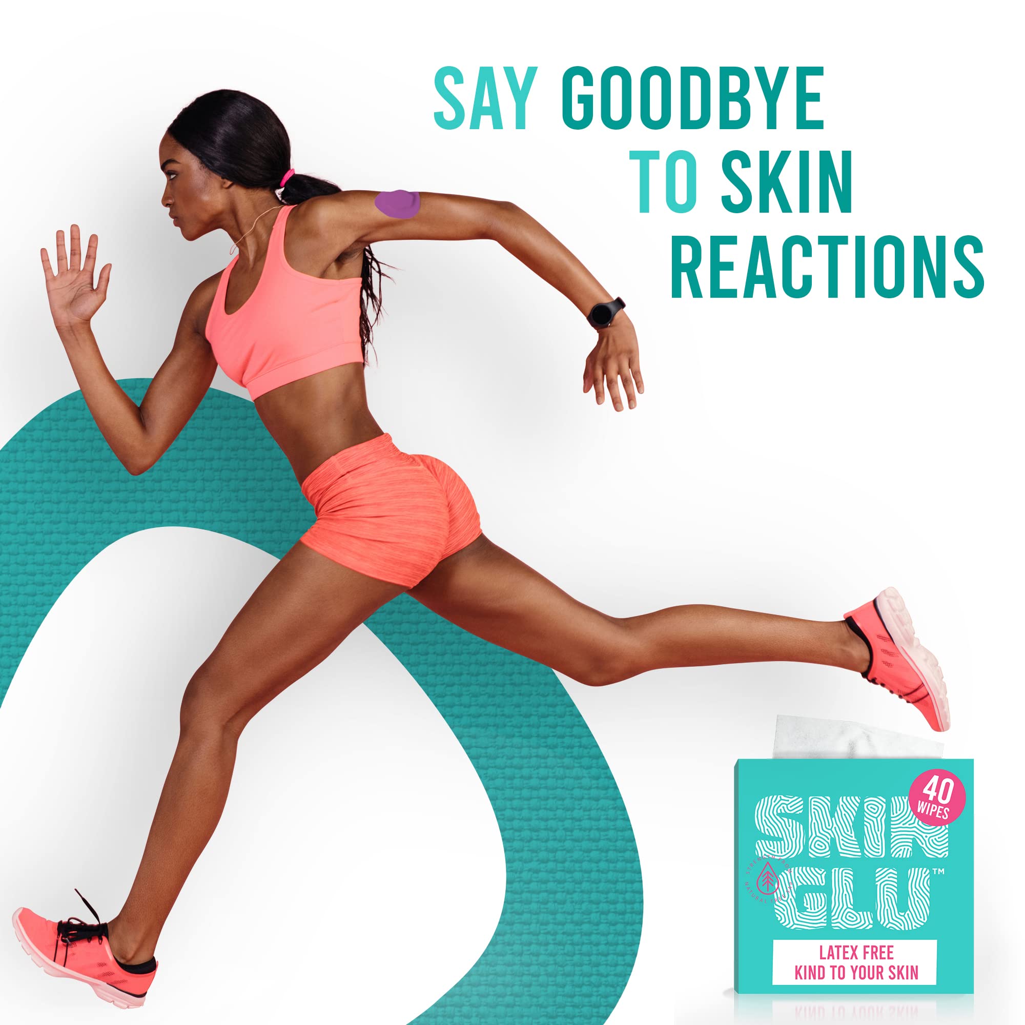 Not Just A Patch Skin Glu Skin Prep Wipes (40 Pack) - Hypoallergenic Latex-Free Pre-CGM Skin Barrier Wipes for Blood Sugar Monit