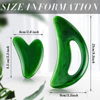 BBTO 2 Pcs Body Gua Sha Tool Large Resin Scraping Tools with Handle for Back, Neck, Face, Leg - Lymphatic Drainage, Cellulite Re