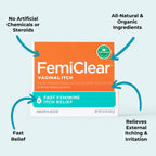 FemiClear Vaginal Itch Relief | Fast Feminine Itch Relief | Made with All-Natural & Organic Ingredients | Feminine Hygiene Produ