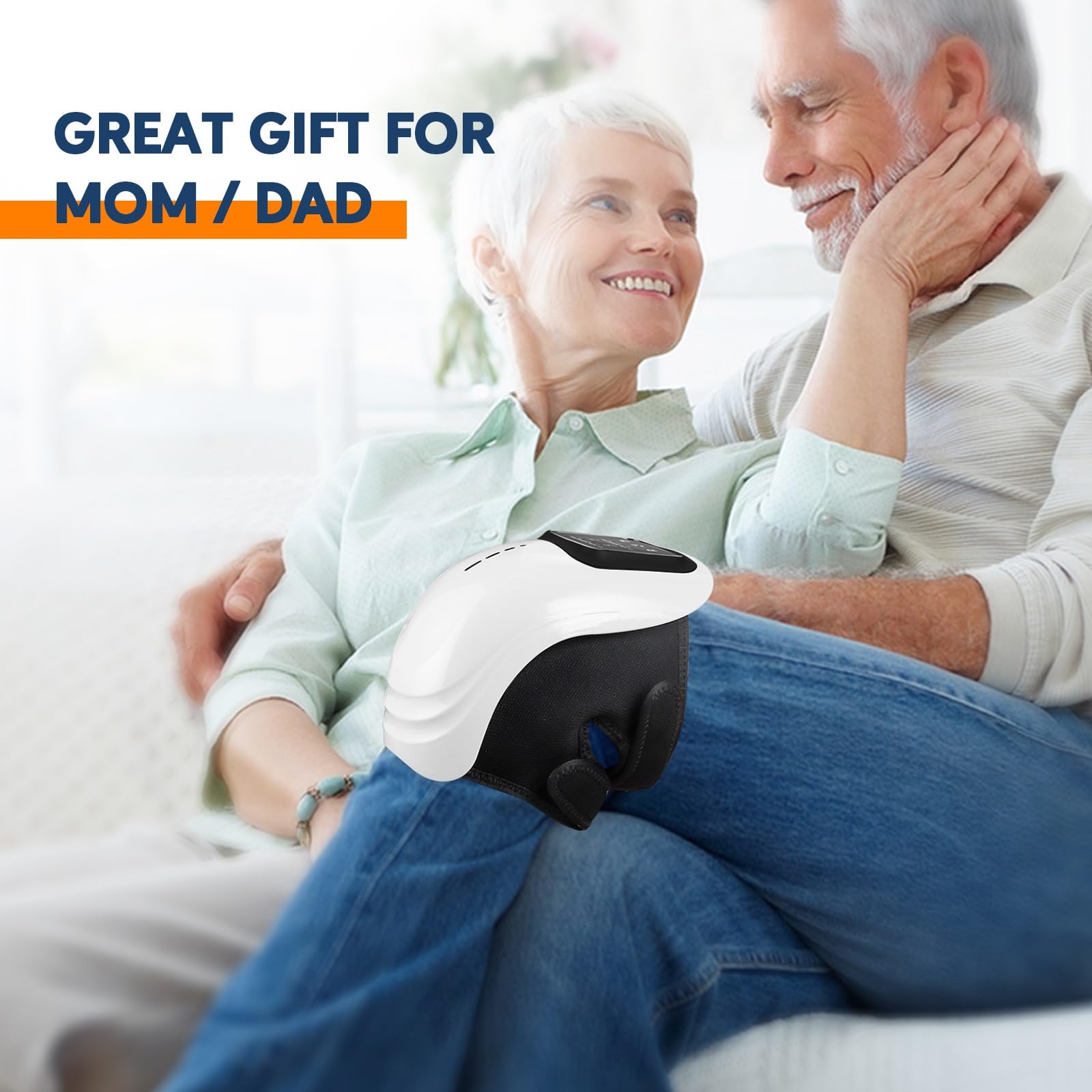 IeBilif Cordless Knee Massager with Large LED Screen, Heated and Vibration, Heated Knee Massager, Gift for Birthday, Gift for Hu
