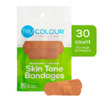 Tru-Colour Skin Tone Bandages Variety Pack - Flexible Fabric Adhesive Strips, Fingertip, Knuckle Bandages - Olive, 2 Pack, 50 Co