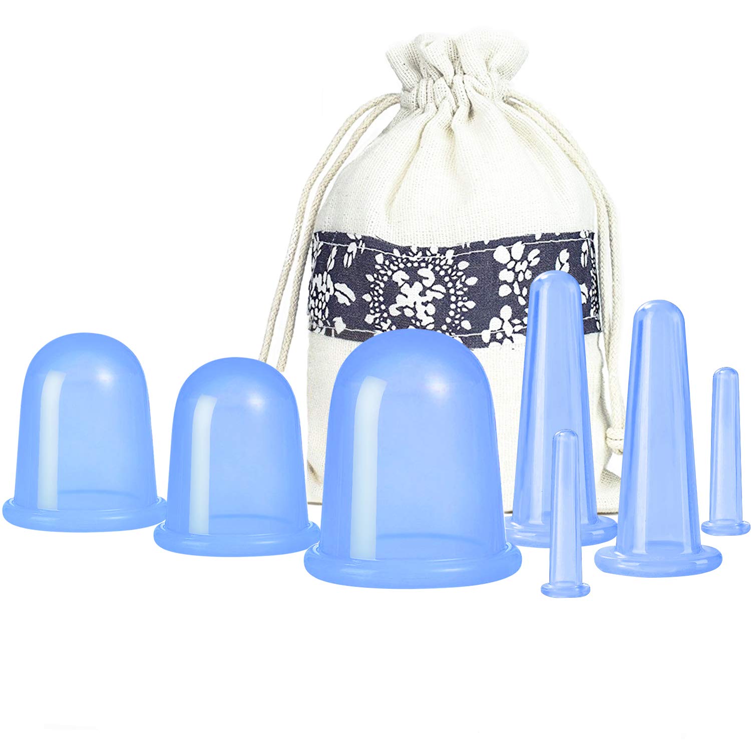 MAFLY Cupping Therapy Sets 7Pcs Silicone Anti Cellulite Cup Vacuum Suction Massage Cups Facial Cupping Sets Body and Face Massag