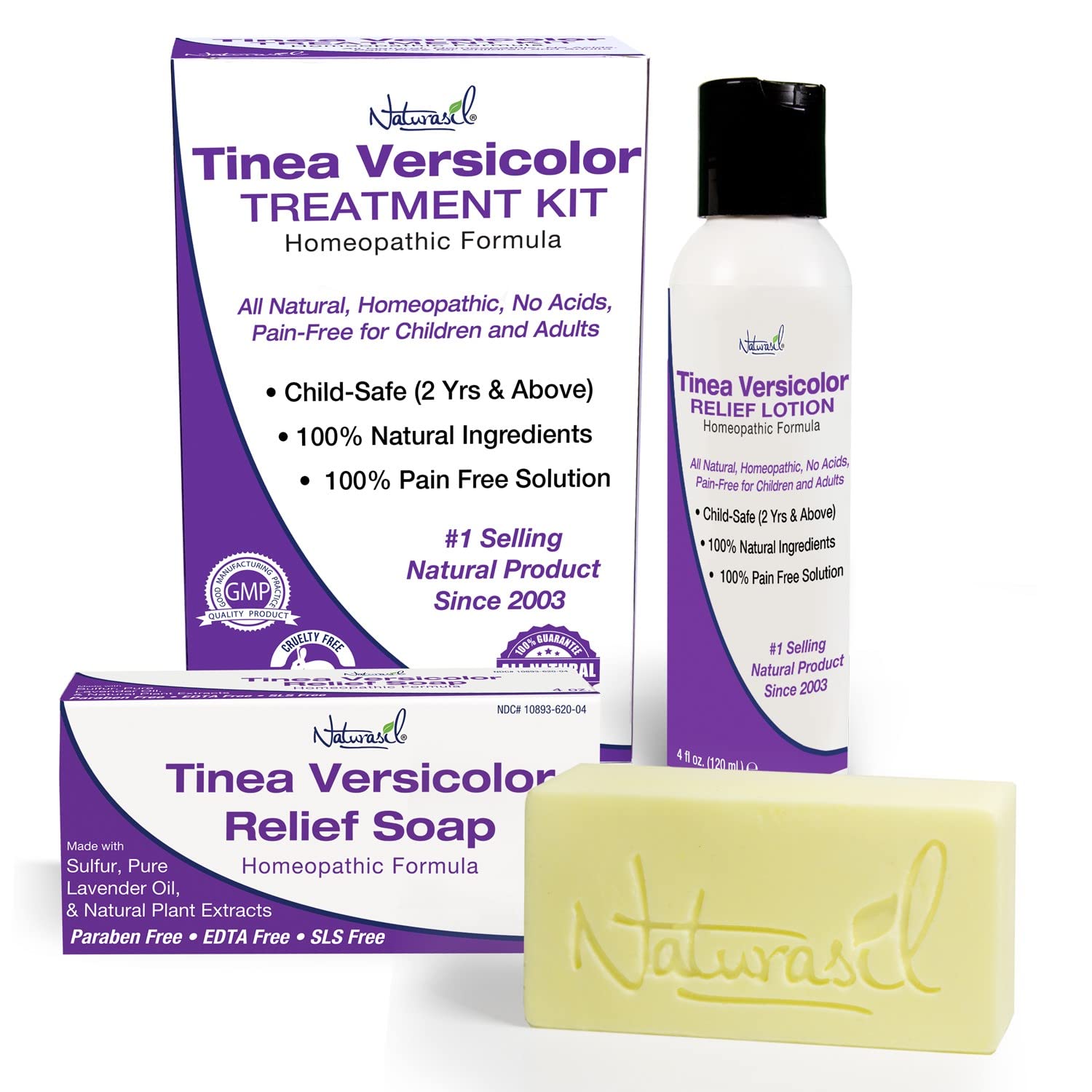 Naturasil Antifungal Tinea Versicolor Treatment Kit Gentle & Fast Relief for All Types of Tinea, Folliculitis, Itch & Chilblains