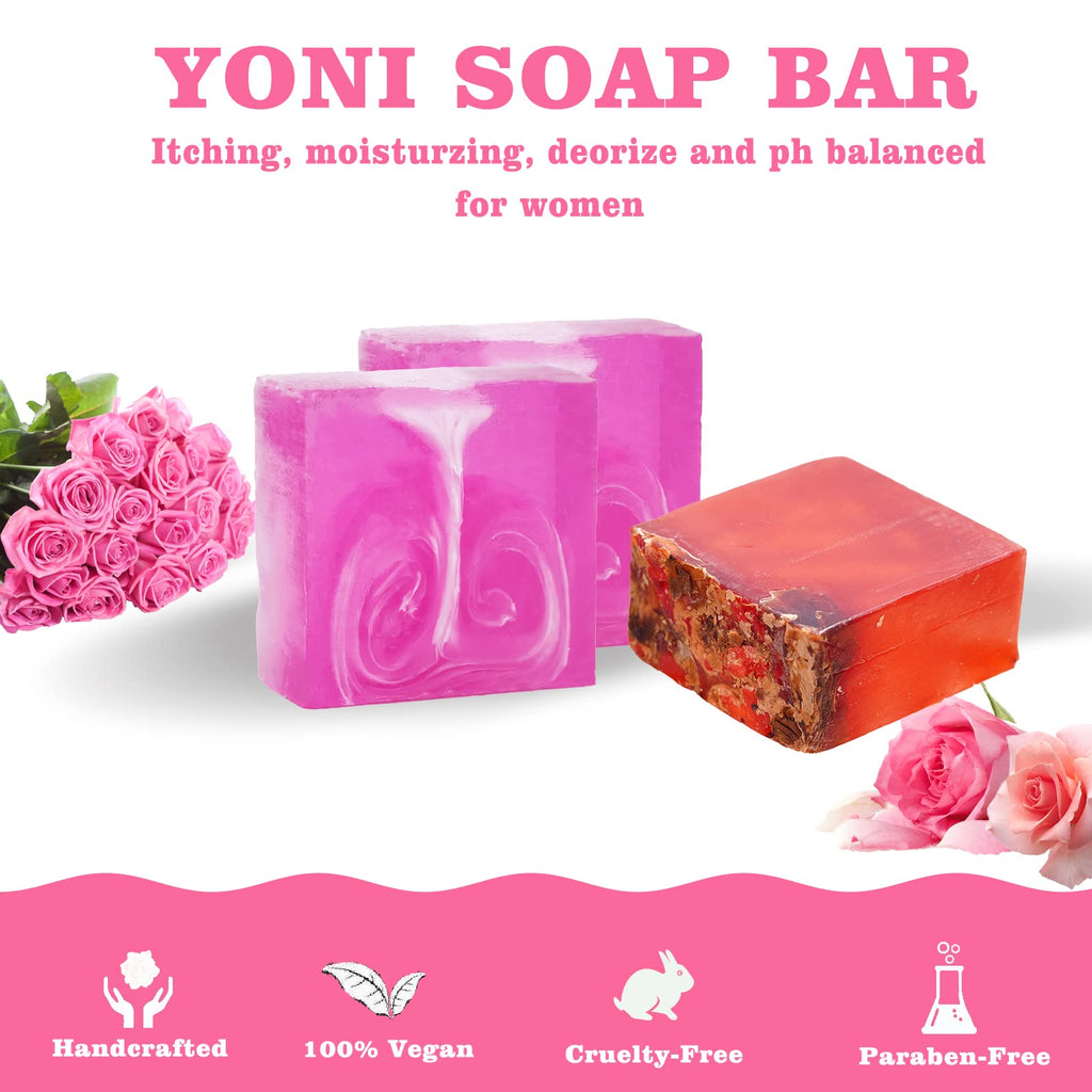 Yoni Soap Bars Yoni Wash Set Of 4, Feminine Wash Ph Balance for Women Vaginial Deodorants, Organic Yoni Soap Handmade Vagina Soa