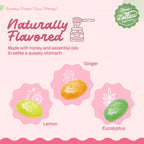 Three Lollies Queasy Drops Plus - Lozenges with Pectin & Honey to Soothe a Dry Mouth - Alleviate Nausea & Motion Sickness - Natu