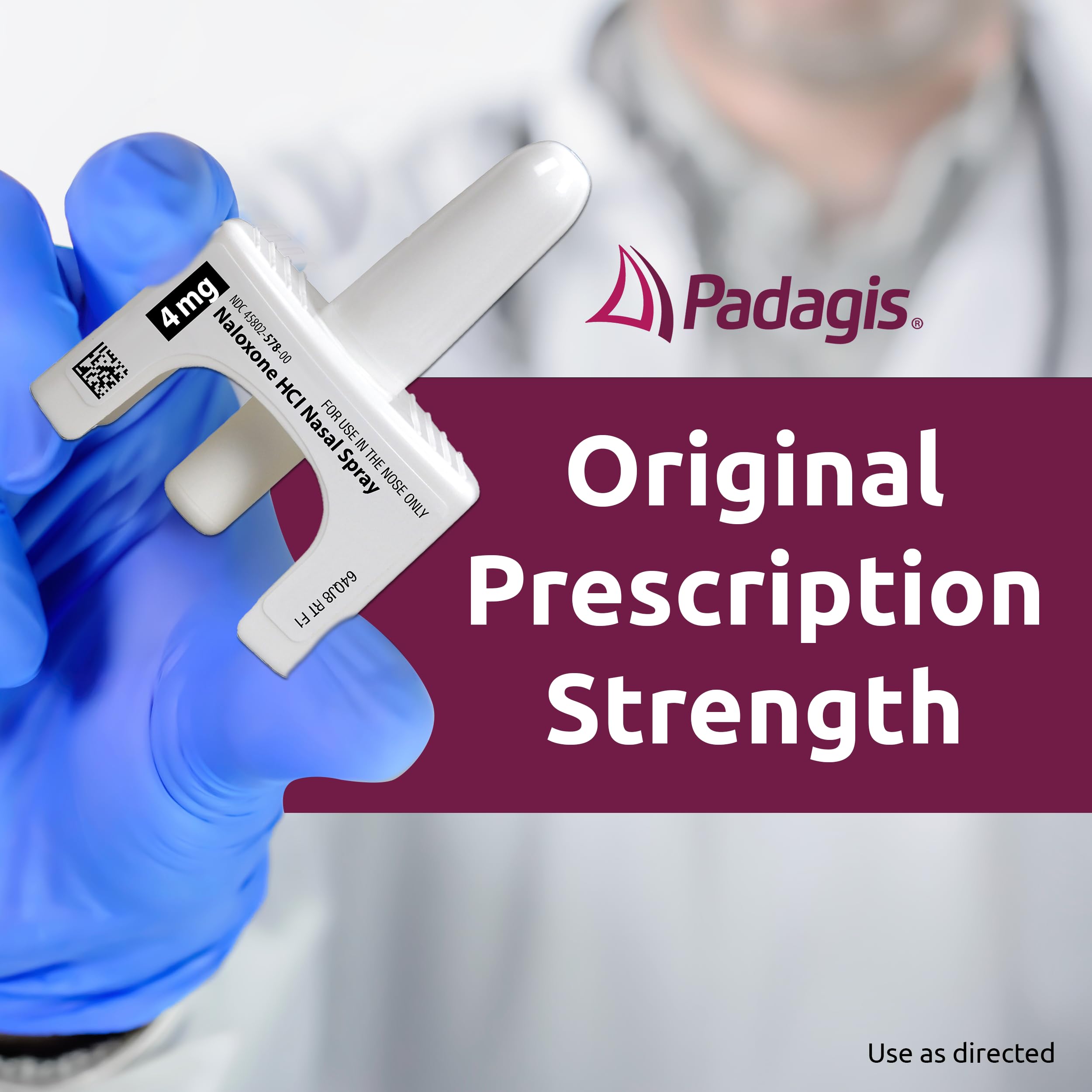 Padagis Naloxone HCI Nasal Spray, 4 mg - Emergency Treatment for Opioid Overdose - Rapid-Response Opioid Overdose Reversal, 2 Do