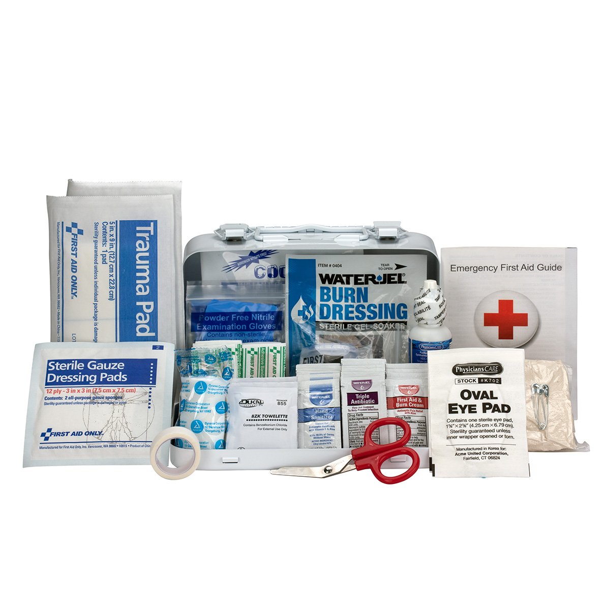 First Aid Only 90755 ANSI A 2015 and OSHA Compliant First Aid Kit, 10-Person Emergency First Aid Kit for Business, Home, Car, an