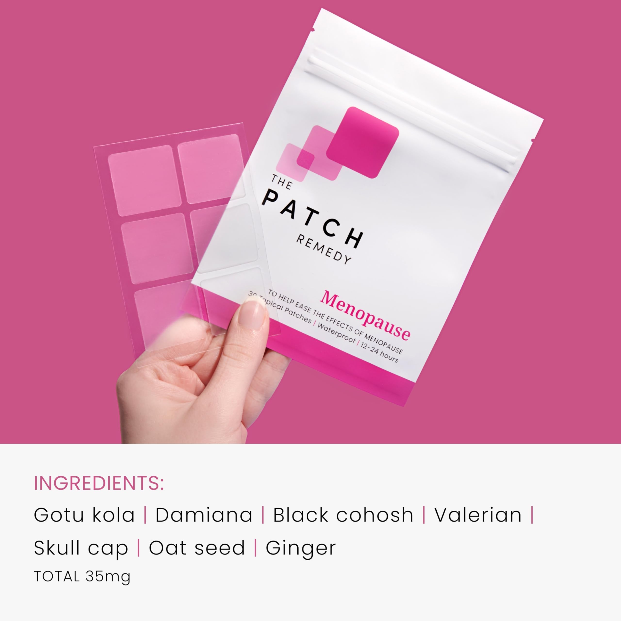The Patch Remedy Menopause Patches - 30 Topical Menopause Relief for Women, Natural Hot Flash, Mood Support with Transdermal Got