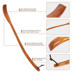 LotoLe Wooden Back Scratcher, Ergonomic Oversized Curved Long Handle Wood Back Scratcher for Men Women Adults - 16.5   , 2 Color