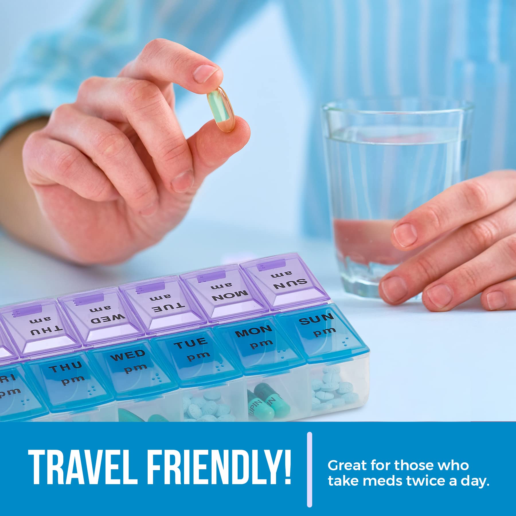 MEDca Weekly Pill Organizer, Twice-a-Day, Pack of 2