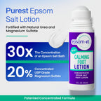 EPSOM-IT Calming Foot Lotion - Roll On Magnesium Sulfate Lotion for Tired Feet & Ankles, Topical Epsom Salt with Urea, Soften To
