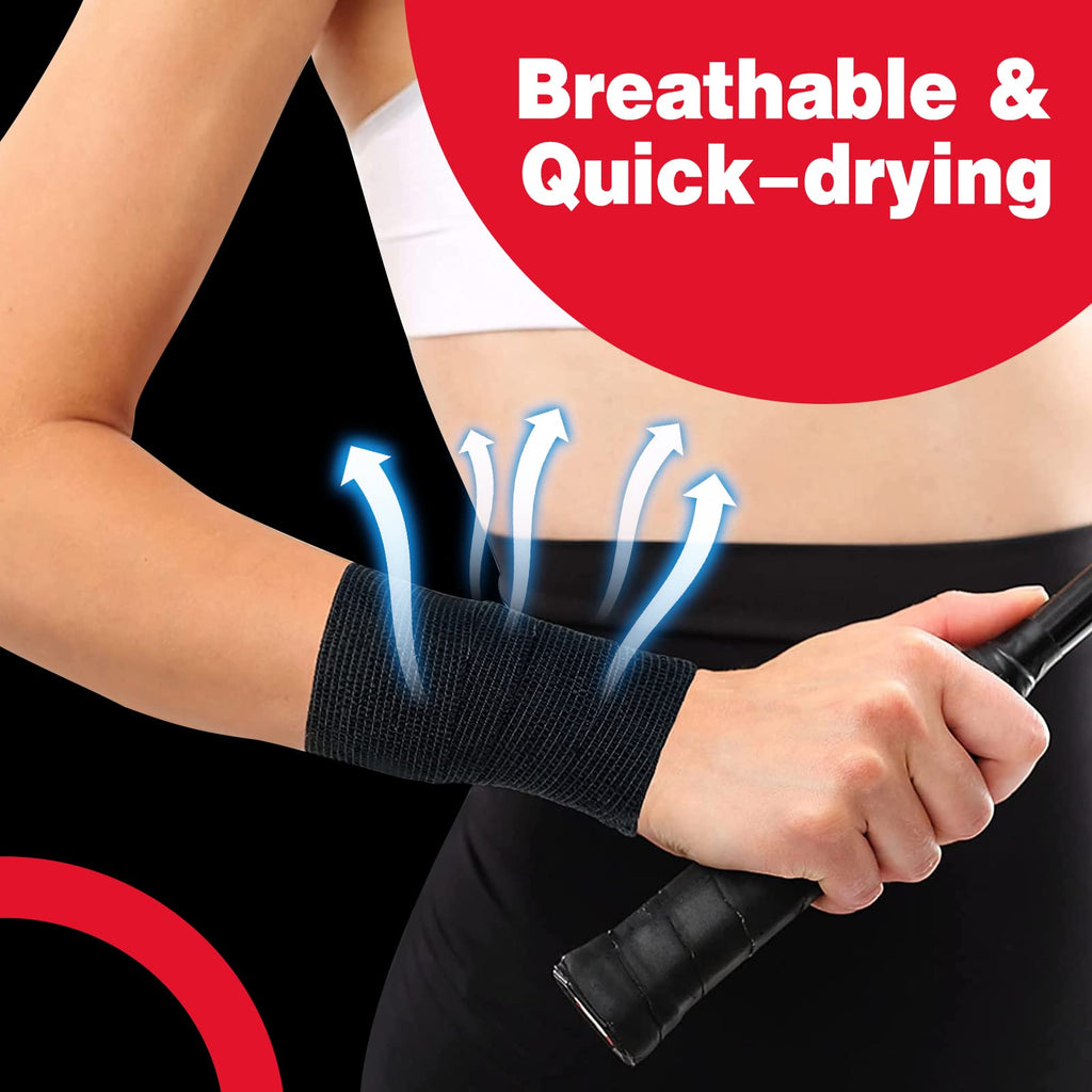 AZEN 80 Pack Self Adhesive Bandage Wrap Black, 2 X 5 Yards Black Athletic Tape, Vet Wrap, Tattoo Grip Tape Wrap,Ankle Tape, Cohe