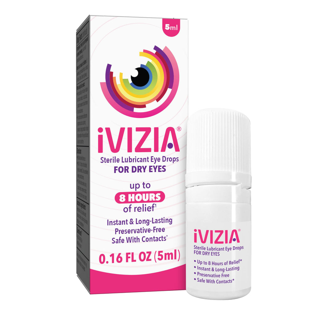 iVIZIA Sterile Lubricant Eye Drops for Dry Eyes, Preservative-Free, Moisturizing, Dry Eye Relief, Contact Lens Friendly, 0.16 fl
