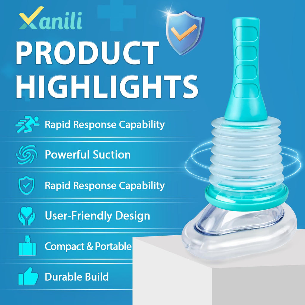 Xanili Choking Rescue Device, Portable Airway Suction Device, Anti Choking Device for Kids and Adults, Portable Suction Rescue D