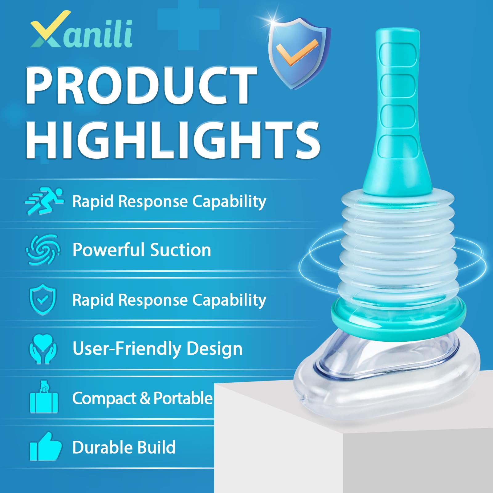 Xanili Choking Rescue Device, Portable Airway Suction Device, Anti Choking Device for Kids and Adults, Portable Suction Rescue D