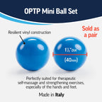 OPTP Mini Balls - Vinyl Air-Filled Self-Massage Ball Set (2 Piece) for Hand and Foot Therapy- Small Therapy Balls for Improved S