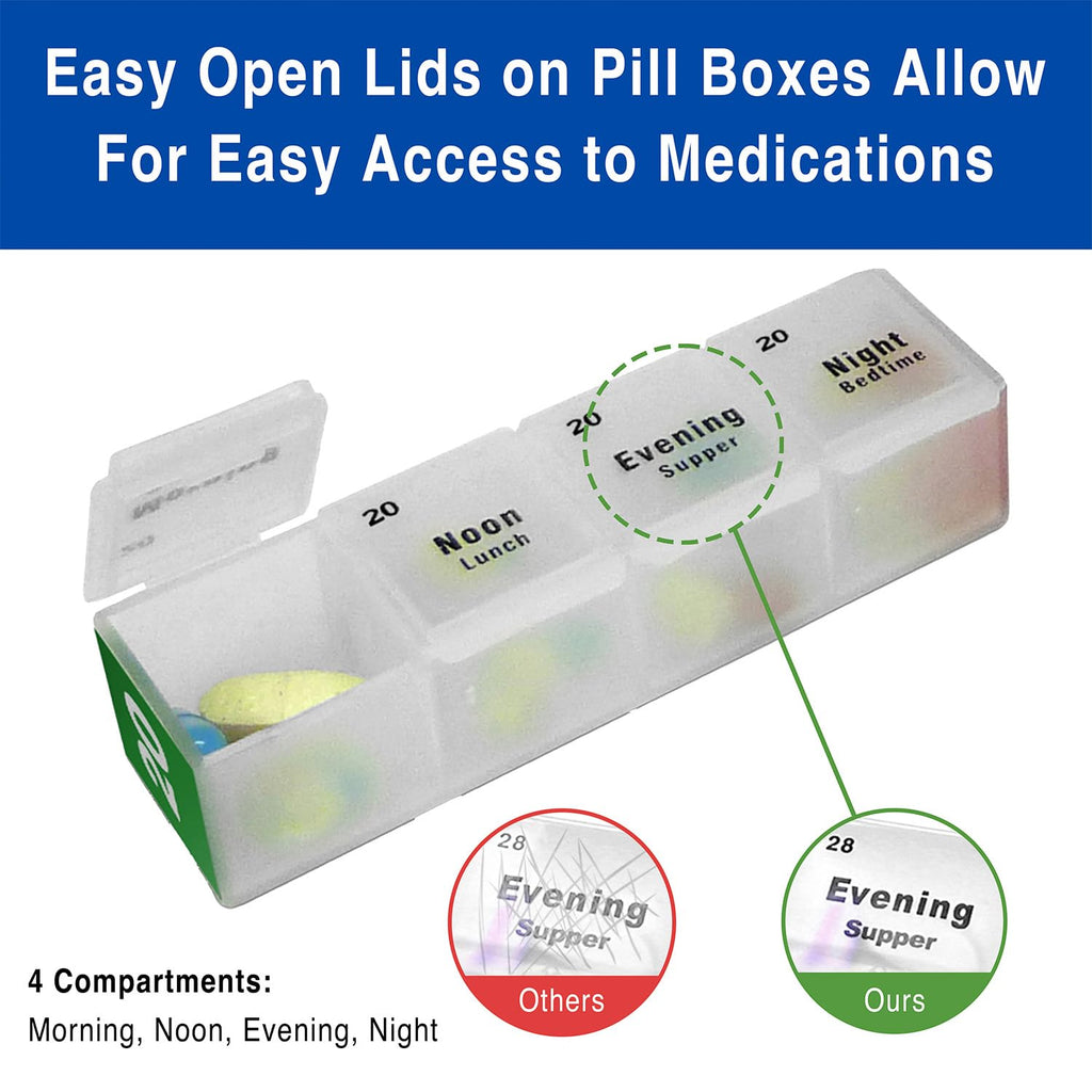 Medcenter Monthly Pill Organizer System 4 Times a Day, 31 Day Pill Organizer Box, with Talking Alarm Clock Reminding System, Mon