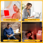 GQP Light Therapy Lamp and Red Light Therapy for Face, 660nm RL and 12000 Lux Bright White, UV-Free Sun Lamp, Detachable Stand,