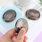 Artistone 2 Pcs Smoky Quartz Crystal Palm Stone Polished Chakra Thumb Worry Stones Set Healing Crystals for Anxiety Stress Relie