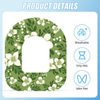 25pcs Adhesive Patches for Omnipod 5, Breathable Waterproof CGM Insulin Sensor Covers, Medical Overpatches, Flower Prints Glucos