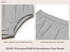 EEOST Adult Diaper Cover for Incontinence Noiseless Leak-Protection Underwear Waterproof Plastic Pants Rubber Pants Lightweight(