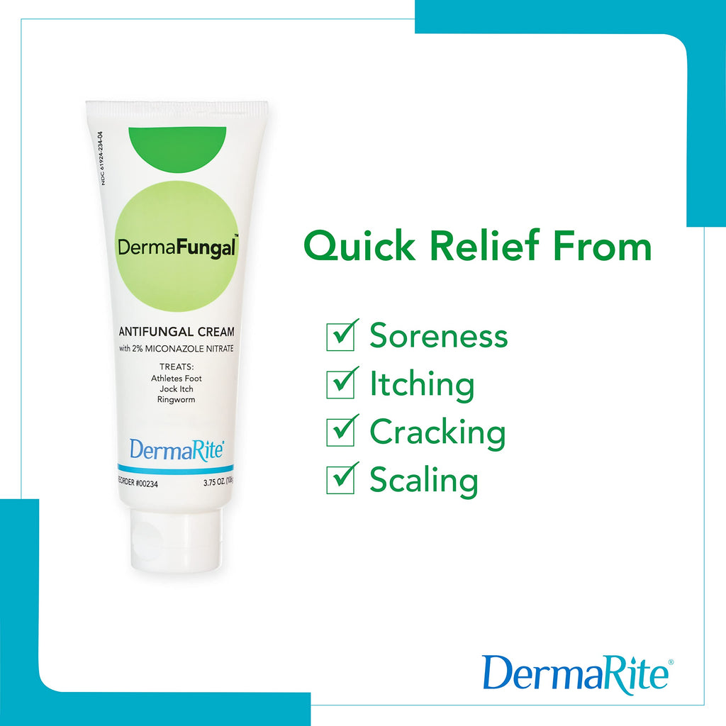 DermaFungal Antifungal Cream - Treats and Prevents Most Athletes Foot, Jock Itch, and Ringworm - 2% Miconazole Nitrate - 3.75 oz