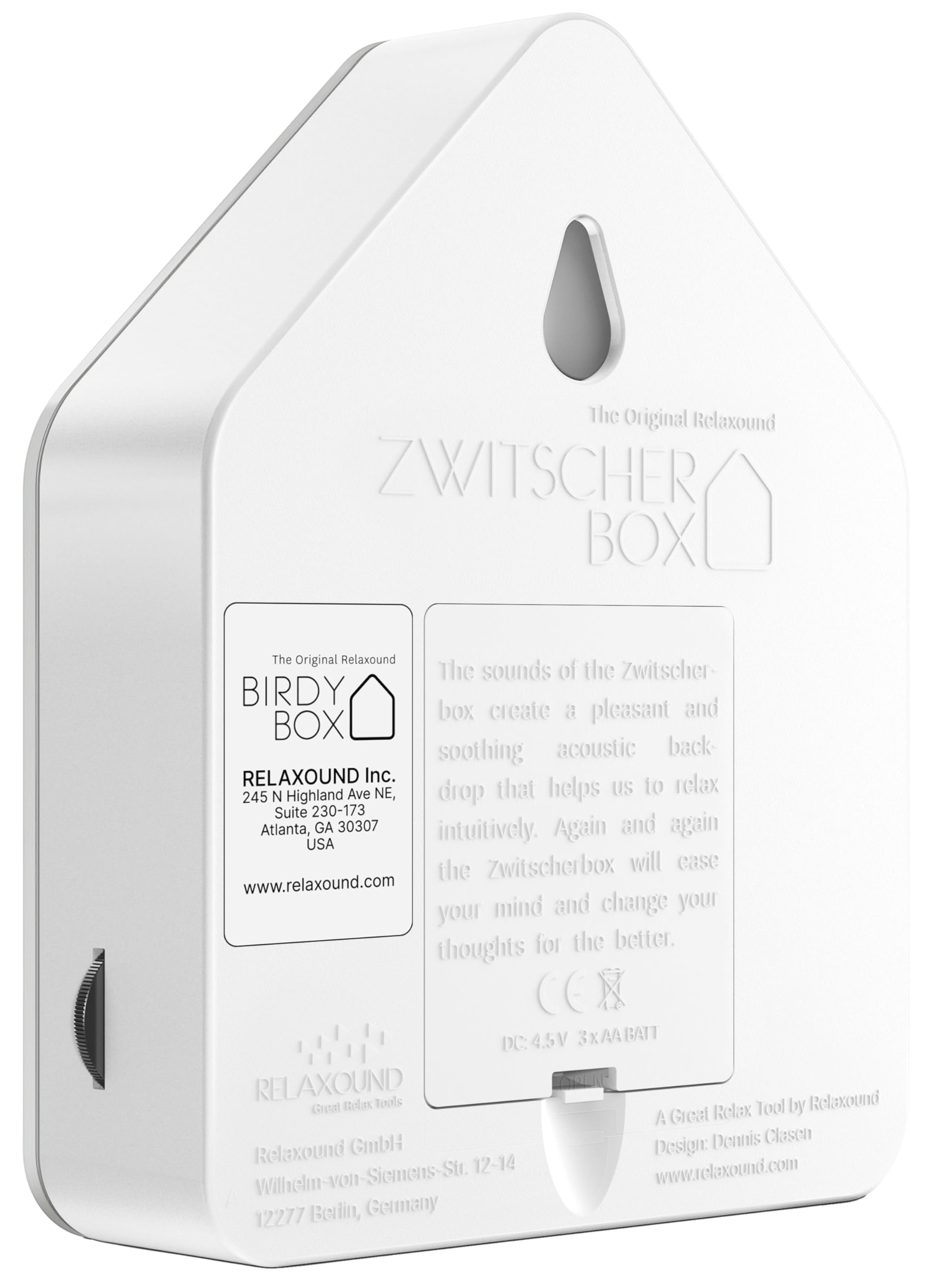 RELAXOUND Original Birdybox Gray - Modern Nature Sound Box - Relaxing Cheerful Bird Concert - Motion Sensor with Sound - Relaxin