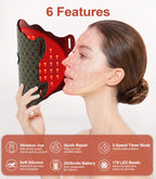 Red Light Therapy for Face, 7 Colors Red Light Therapy Mask with Near-Infrared 850nm, Timing Function, Rechargeable LED Face Mas
