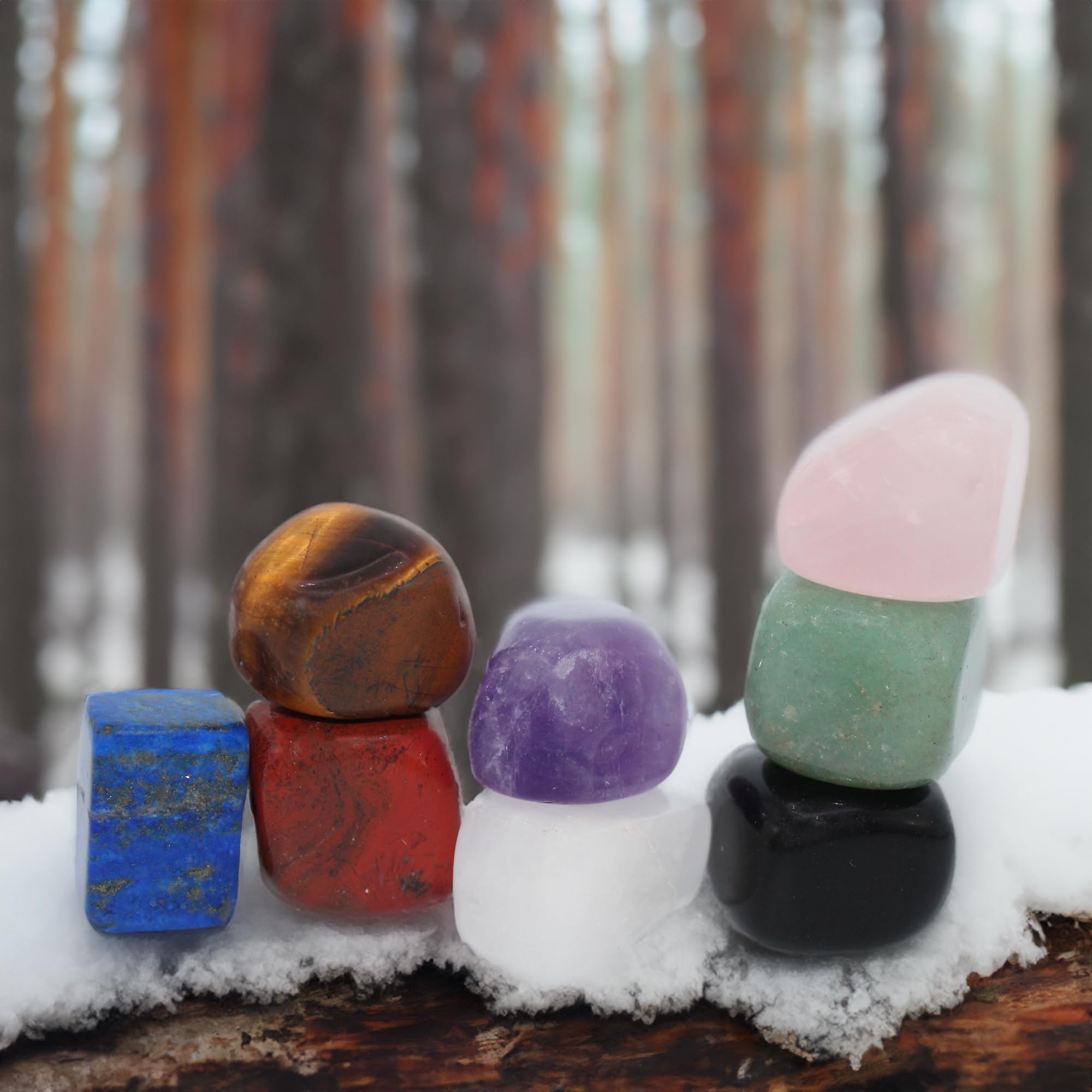 chakra Stones Healing crystals Set of 8, Tumbled and Polished, for 7 chakras Balancing, crystal Therapy, Meditation, Reiki, or a