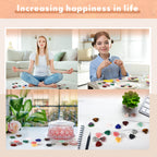 Nuenen 40 Pcs 0.8 Inch Heart Stone Bulk Valentines Gifts Heart Shaped Rock Worry Stone Tiny Trinkets Healing Crystal Gemstone Lo