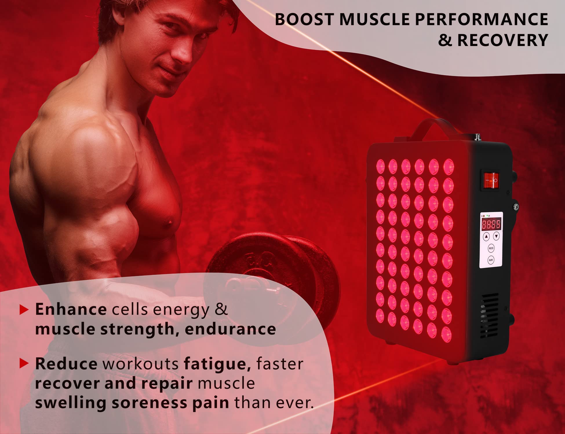 supersred Red Light Therapy Panel, Infrared Red Light Therapy Lamp for Body with Stand, Medical Grade 660nm and 850nm Near Infra