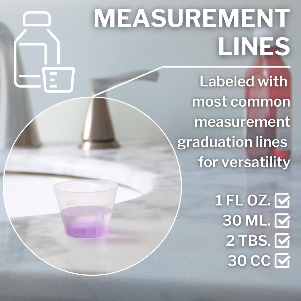CareStock Disposable Medicine Cups [1000 Count - 1 oz.] - Graduated Plastic Measuring Cups for Liquid & Dry Medication, Pills, R