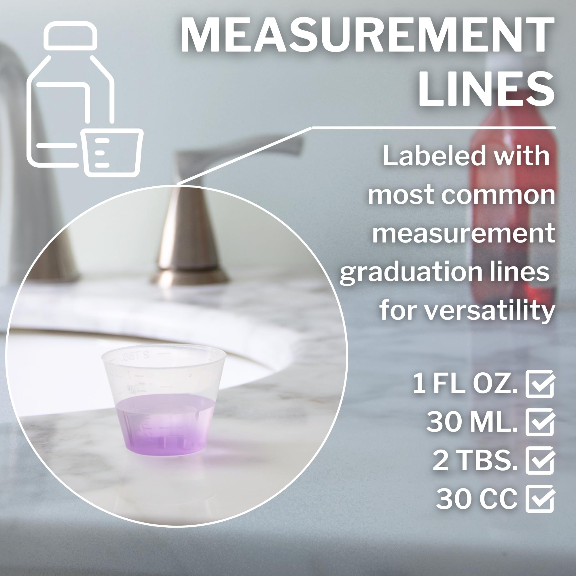 CareStock Disposable Medicine Cups [1000 Count - 1 oz.] - Graduated Plastic Measuring Cups for Liquid & Dry Medication, Pills, R