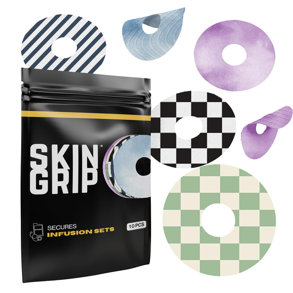 Skin Grip Universal Adhesive Patches for CGM and Insulin Pumps with Cutout, 0.8-Inch Hole, Waterproof & Sweatproof for 10-14 Day