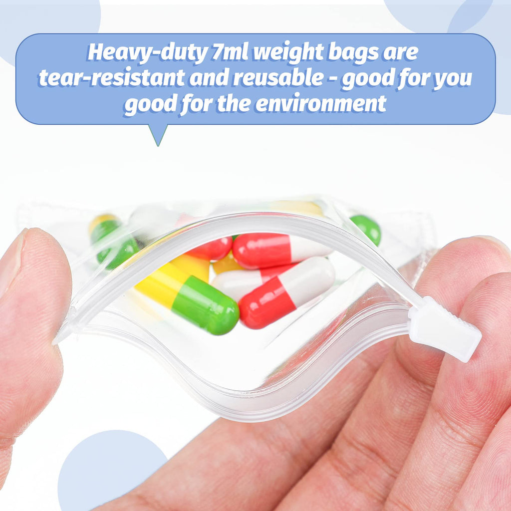 Nuanchu 24 Pieces Pill Pouches Bags Set Reusable Zippered Pill Baggies Clear Plastic Self Sealing Travel Medicine Organizer Stor
