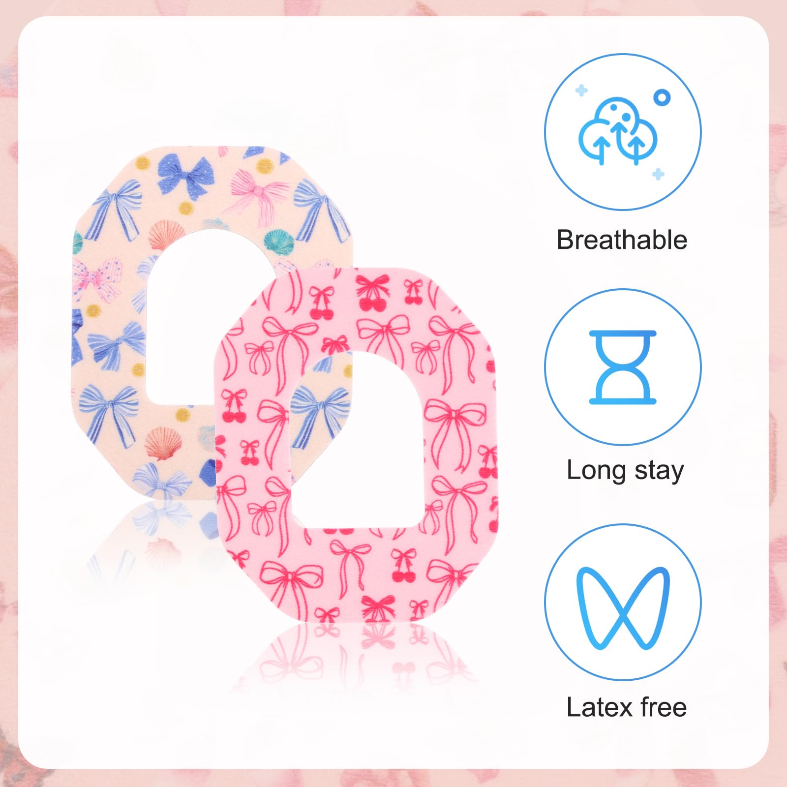 25pcs Adhesive Patches for Omnipod 5, Colorful Overpatches Breathable Waterproof Cover Patches CGM Sensor Covers Stickers Access