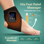 FREEZE2TRIM Vita Feet Relief Ankle Heating Pad with Vibration - Foot & Leg Relaxation Support - Cordless Portable Calf Wrap for