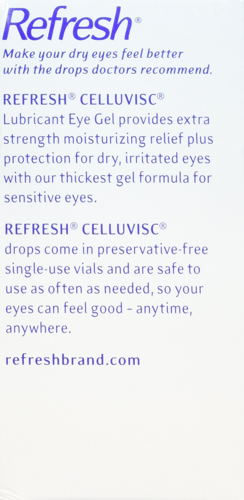 Refresh Celluvisc Lubricant Eye Gel Single-use Containers 30 Ea