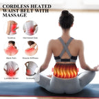 VIYACHY Heating Pad with Massager for Back Comfort, Cordless Lower Back Massager with 6 Heat Levels, Portable Vibrating Heated B