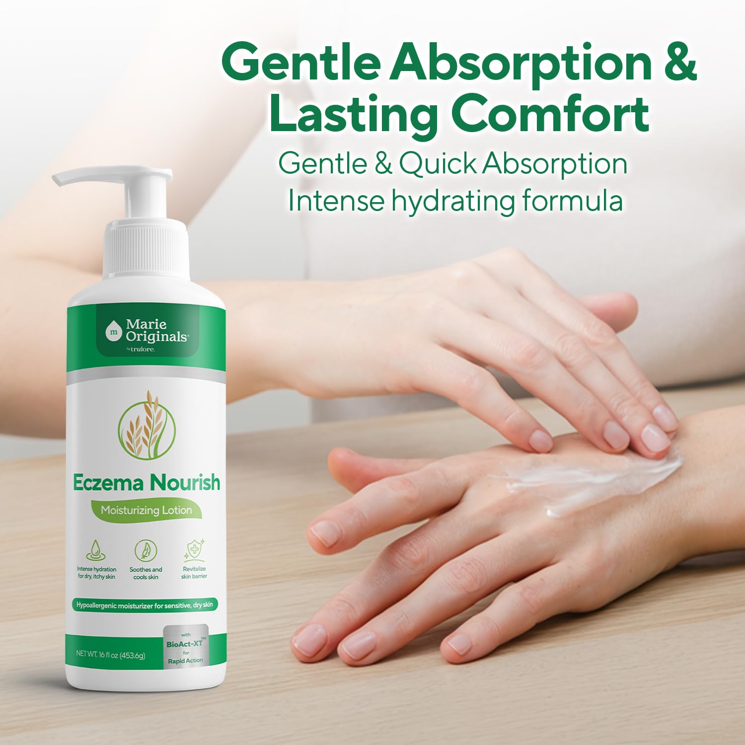Marie Originals Eczema Nourish Moisturizing Lotion for Dry, Itchy, Sensitive Skin Relief- Hypoallergenic Formula with Colloidal