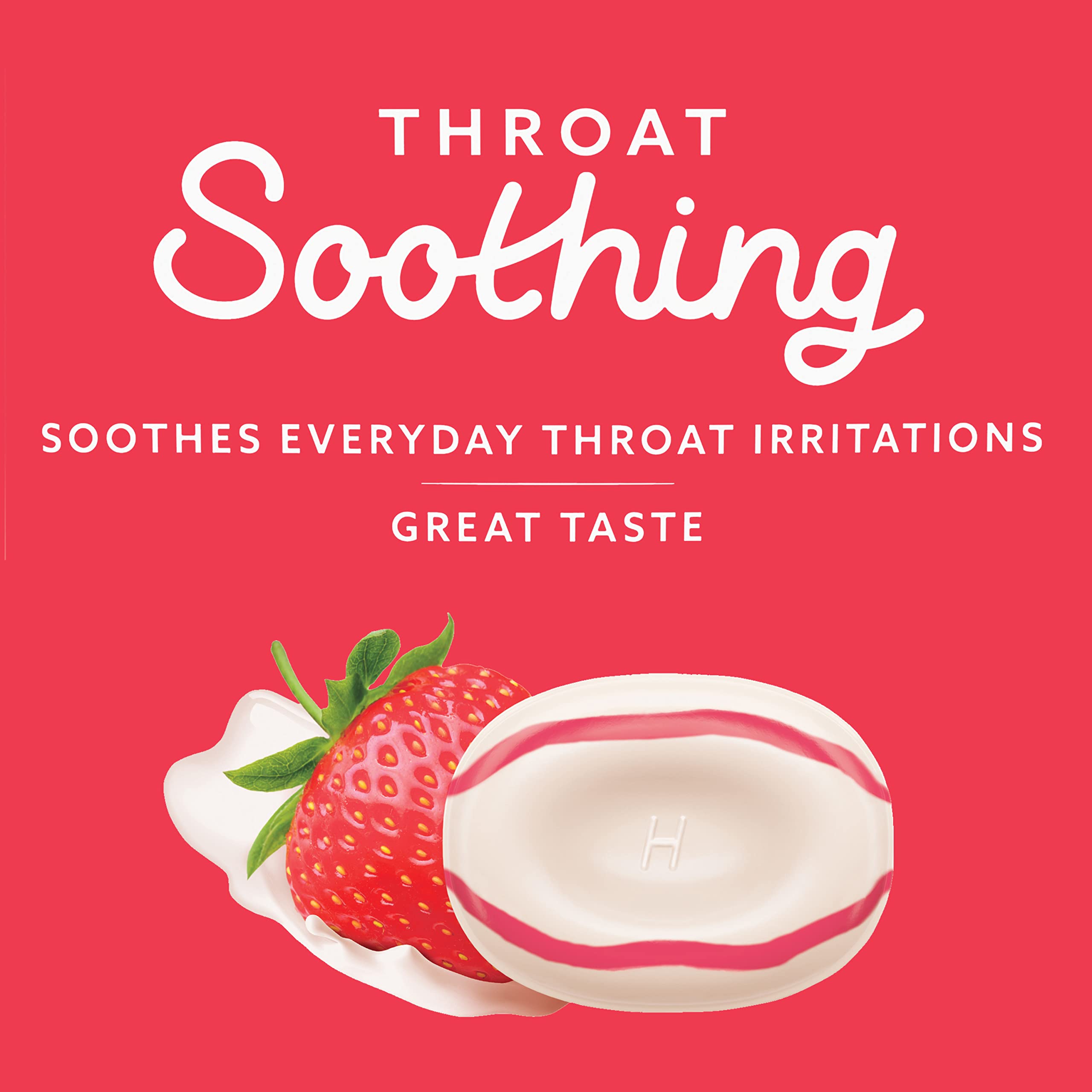 HALLS Throat Soothing (Previously HALLS Breezers) Creamy Strawberry Throat Drops, 12 Bags of 25 Drops (300 Total Drops)