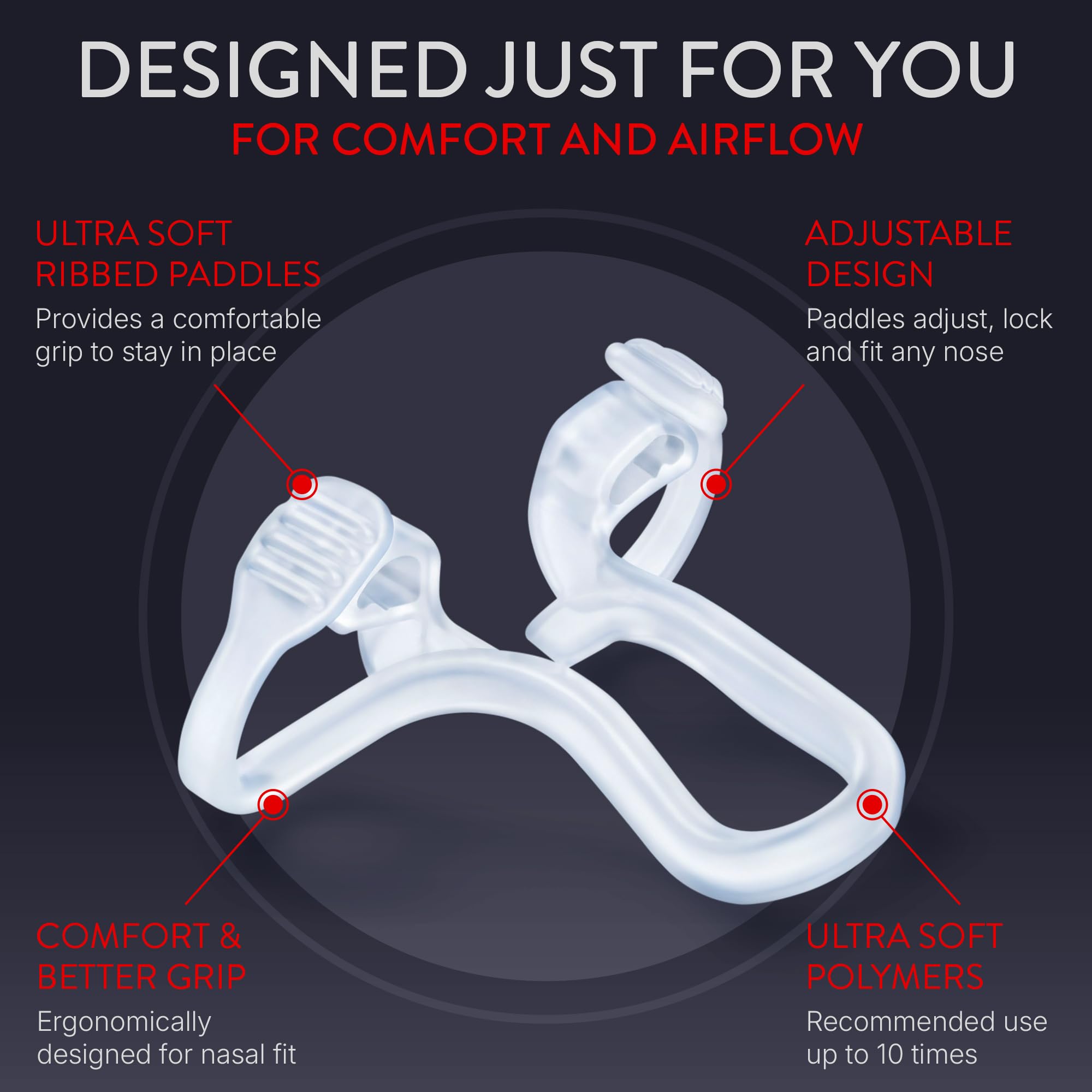 Rhinomed Mute Nasal Dilator for Snore Reduction - Anti-Snoring Aid Solution - Improve Airflow - Comfortable Nose Vents, Breathin