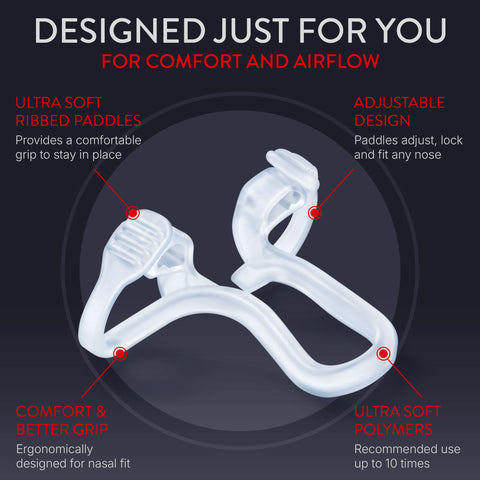 Rhinomed Mute Nasal Dilator for Snore Reduction - Anti-Snoring Aid Solution - Improve Airflow - Comfortable Nose Vents, Breathin