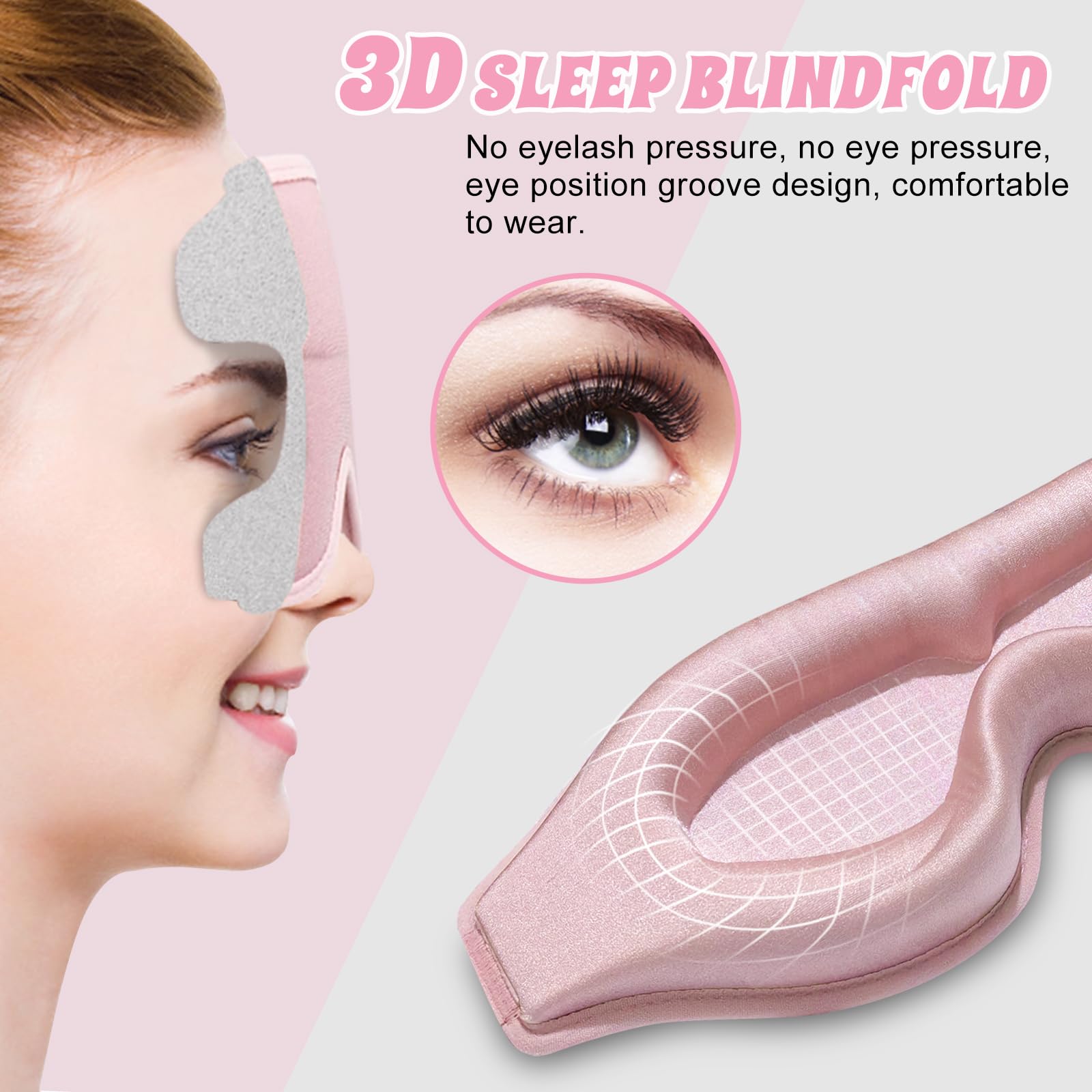 Clbxzwc 3D Advanced Eye Mask for Sleeping,Ultra Delicate Soft Skin Friendly Eye mask,100% Blackout Sleep Eye Mask for Sleep, Eye