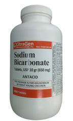 Sodium Bicarbonate Tablets USP 650 mg (10 Grains) for Relief of Acid Indigestion, Heartburn, Sour Stomach & Upset Stomach 1000 T