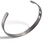 LUXAR Men's/Women's Magnetic Therapy Bracelet | Sophisticated Solid Titanium Bangle with Rare-Earth Neodymium Magnets (Titanium 